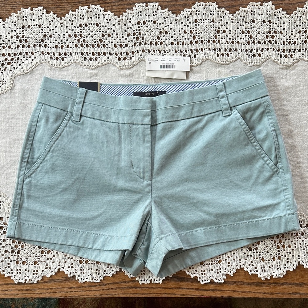 J. Crew Mint Green Chino Shorts